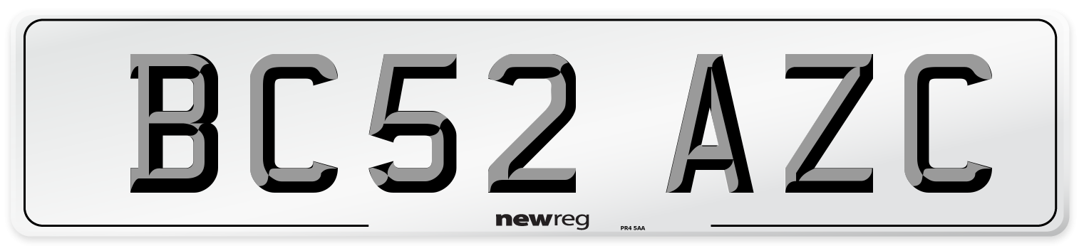 BC52 AZC Number Plate from New Reg
